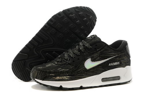 Nike Air Max 90 Womenss Shoes Black White Hot On Sale Japan